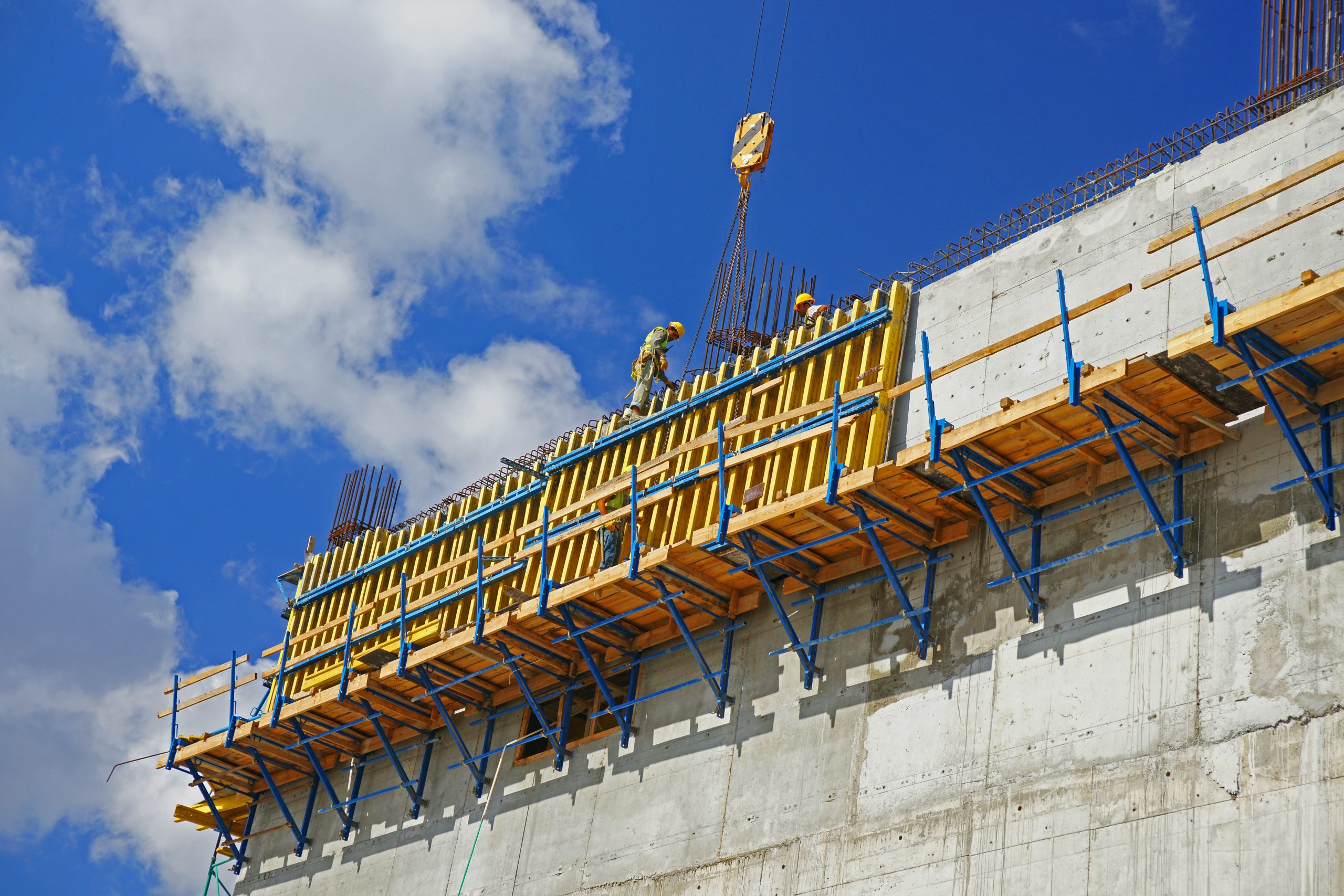 Aluminium structure being checked on a Singapore project site